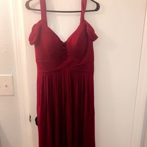 Ocean of Elegance Wine Red Maxi Dress
